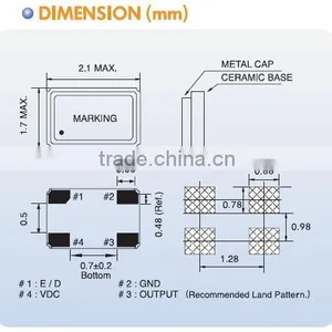 2.0x1.6mm SMD Crystal Oscillator (3.3V) thumbnail-2