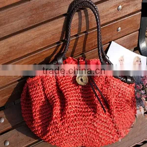High Quality Women Bag Summer Style Handbags Fashion 2016 Straw Bag Woven Beach Bag thumbnail-3