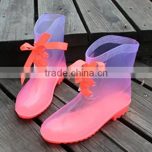 Korean Style Vogue Adult Galoshes Women Fashion Rainboots,PVC Rainshoes thumbnail-4