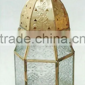 Decorative Antique Brass Candle Lantern thumbnail-1