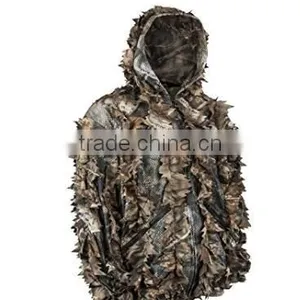3D Leafy Suit JACKET Full Front Zipper With Attahced Hood Front Zip Pockets Pants With Zipper Pockets And Knee Length Zippers thumbnail-2