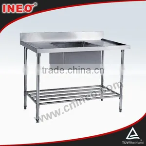 Hotel Kitchen Freestanding Kitchen Stainless Steel 1 Bowl Single Sink(INEO Are Professional on Commercial Kitchen Project) thumbnail-1