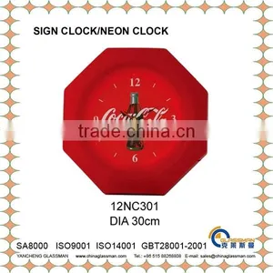 DIA 30cm Customizable Home Decoration Neon Clock Wall Clock 12NC301 thumbnail-1