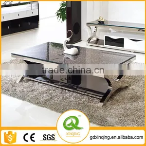 Modern Tempered Glass Coffee Table Stainless Steel Round Glass Dining Table thumbnail-1