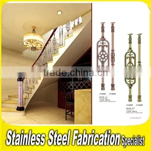 Engraved Decorative Integral Aluminum Stair Railing Side Mounting Baluster thumbnail-4