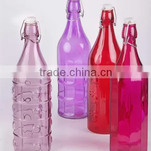 Round 1liter Glass Juice Bottle With Metal Buckle thumbnail-1