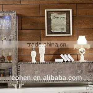 Long Cheap MDF Unique Design Golden Stainless Steel Legs tv Stand for Wall Unit thumbnail-3