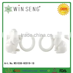 Ceramic Rabbit-Rabbit Ceramic Napkin Ring -ceramic Napkin Holder, Napkin Ring. thumbnail-1