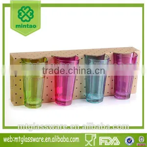 12.5oz Bar Drinking Glass Colorful Water Cup Gift Set High Quality Octagon Cup thumbnail-1