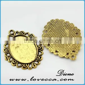 12mm Cabochon Setting for Lady Vintage Style Decor ,Alloy Jewelry Accessory,Wholesale Alloy Metal Blank Pendants thumbnail-1