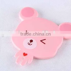 Cartoon Bear Shaped Printed Plastic Sliding Cover Mirror thumbnail-4