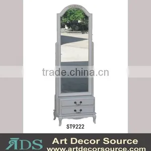 French Style Full Length Dressing Mirror With 2 Drawers thumbnail-1