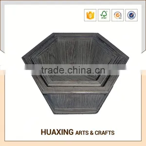 Rustic Rectangular Home&garden Decorative Wooden Flower Pot thumbnail-1