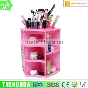 Rotation Hexagon Make-up Tools Plastic Storage Box Organizer Cosmetic Case thumbnail-2