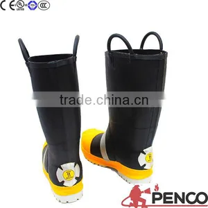Fire Safety Boots Black Rubber Steel Toe Proteced Foot and Angle Flame Retardant Line Thread CE Rubber Safe Safety Products thumbnail-5
