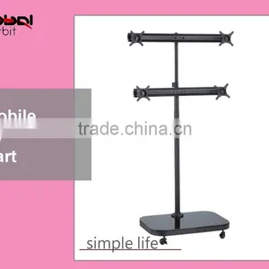Living Room Furniture Design Monitor Bracket Swivel TV Cart With Wheels thumbnail-4