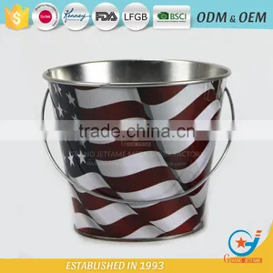 Garden Galvanized or Iron Herb Planter Metal Outdoor Flower Boxeswith Handle thumbnail-1