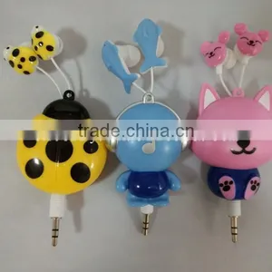 High Quality 3.5mm Retractable Earphone With Handly Cable Manager thumbnail-1