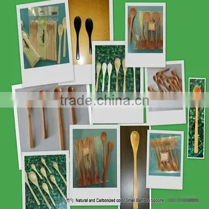Disposable Carbonized Dark Bamboo Bambu Soup Serving Baby Spoons thumbnail-1