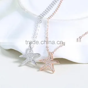 925 Sterling Silver Starfish Pendant Necklace thumbnail-3