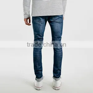 Blue Washed Plain Slim Fit Skinny Jeans Men Factory Manufacturers thumbnail-2