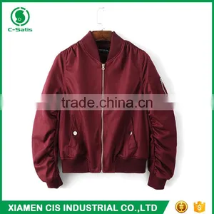 New Style Custom Logo Multicolor 100% Polyester Ladies Sublimated Bomber Jacket thumbnail-3