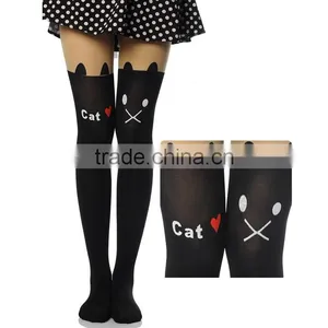 Cat Tower Tattoo Socks Sheer Pantyhose Girls Sexy Foot Stockings18842 thumbnail-3