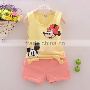 Cotton Sleeveless Vest Girl Shorts Suit thumbnail-2