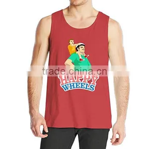 Custom Mens Printed Cotton Silk Tank Top thumbnail-3