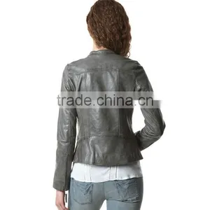 Women Real Sheep Leather Jacket AD9712 thumbnail-2