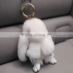 High Quality Mink Fur Rabbit Shape Keychain/mink Fur Keychain thumbnail-2