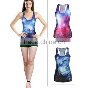 Tight-fitting Vest Van Gogh Digital Print Women 's T - Shirt thumbnail-1