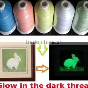 Market Popular Glow Thread/1000m/cone Glow In The Dark Embroidery Thread,glow Thread,Luminous Thread thumbnail-1