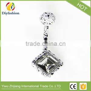 Fluorescence Surgical Trendy Stainless Steel Square Shape Belly Button Ring Sexy Body Piercing Jewelry thumbnail-1