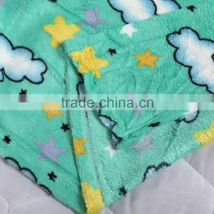 100% Polyester Green Sky Print Coral Fleece Blanket thumbnail-4