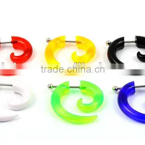 Fake Ear Expander Steel Body Piercing Spiral Piercing Stainless Steel Ear Jewelry thumbnail-1