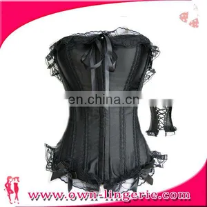 Fectory Cheap Lace up Overbust Corset Sexy Bustier Corset for Woman thumbnail-1
