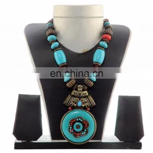 Belly Dance Costume Jewelry -Vinatge Pearl Neckalce Indian Fashion Jewelry thumbnail-1
