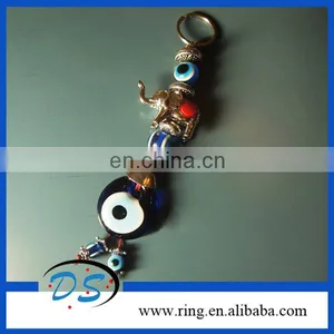 Fashion Evil Eye Key Chain With Glass Beads and Elephant Pendant Key Ring thumbnail-1
