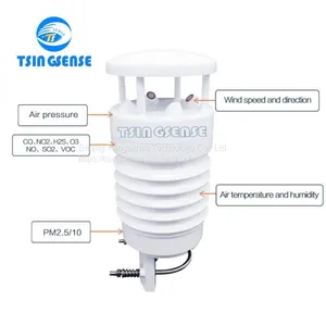 WES918 Outdoor Integrated Multi-gas VOC Sensor,SO2,NO2,NO,CO,O3,H2S,PM2.5,PM10 and GPRS Weather Sensors for Air Pollution Monitoring System thumbnail-2