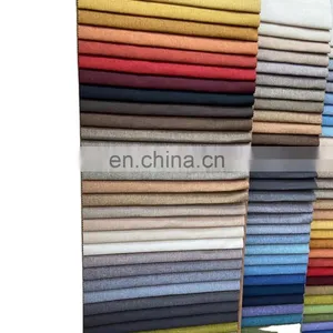 High Quality Upholster 100% Polyester Woven Trending Products Coating Sofa Linen Look Fabric thumbnail-1