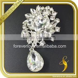 Hot Sale Cheap Elegant Design Crystal Flat Back Rhinestone Brooches for Invitations FB-068 Supplier's Choice thumbnail-1