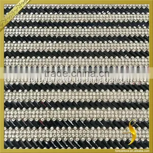 Wholesale Sparkle Hot Fix Rhinestone Trimming Strass Mesh for Shoes Decoration FRM-211 thumbnail-3