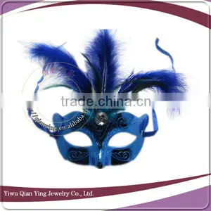 Cheap Beauty Party Mask Christmas Theme Party Mask With Feather thumbnail-5