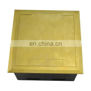 Silver Ac Brushed Golden Metal Power Multi Insert Network Floor Box thumbnail-2