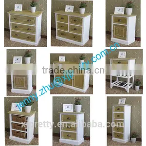 Simple European Style Classic White Wooden Paulownia Drawer Home Furniture Manufacturer Bedside Table Nightstands Cabinet thumbnail-1