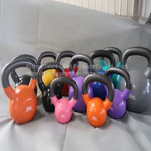 12kg Cast Iron Vinyl Coated Kettlebell thumbnail-1
