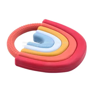 Silicone Baby Teething Toys Rainbow Teether thumbnail-1