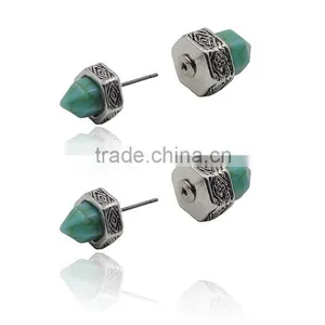 High Quality Imitation Stone Silver Ear Studs thumbnail-4