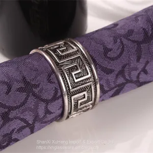 Silver And Black Antique Embossed Metal Napkin Rings For Ideal Table Decoration And Lovely Gift For Any Occasion thumbnail-3